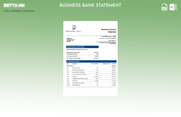 модерен стил Сан Марино Банка ди Сан Марино изјава на компанија Шаблон Word и PD